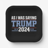 私が2024年のことわざトランプ選挙だった時 ペーパープレート (正面)