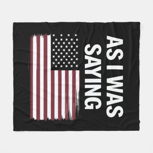 私が2024年のことわざ政治おもしろいトランプだった時 フリースブランケット (正面(横))