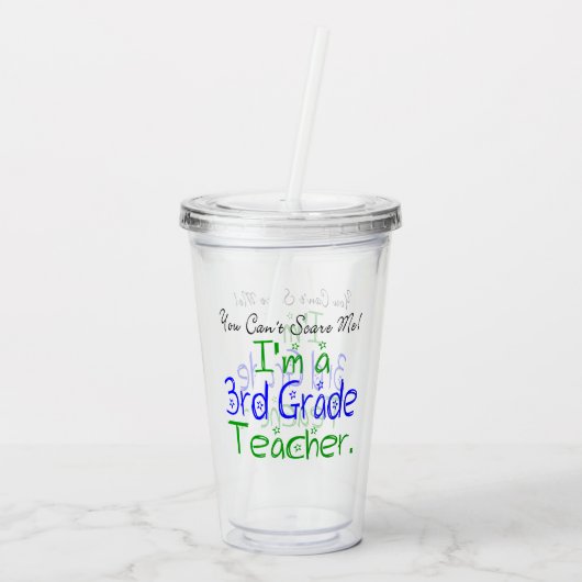 私が3年生の先生だって怖がらないおもしろい アクリルタンブラー (裏面)