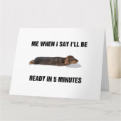 私が5分で準備ができると言ったらダックスユン サンキューカード (正面)