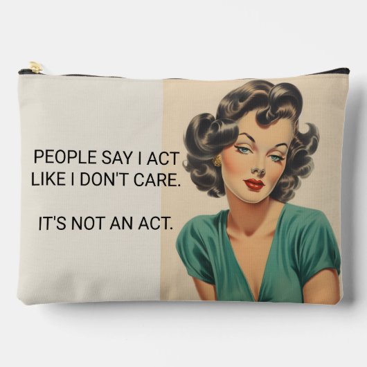 私が50sのことわざ気にをしないおもしろいように振る舞う アクセサリーポーチ (正面)