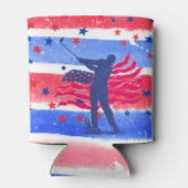 私が7月4日ここに来たのはゴルフとビールだ 缶クーラー (裏面)