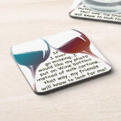 私が…ギフトを言うおもしろいのワインを恋しく思うことを行けば コースター (左側)