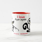 私がAYE-AYESを愛する野生動物 – 風変わり野生動物 –  ツートーンマグカップ (中央)