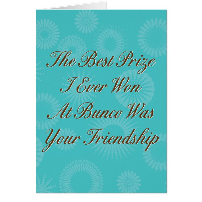 私がBuncoで勝った最も最高のな賞 (正面)