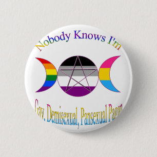 私がDemisexualの陽気なPansexual異教徒であることをだれも知りません 缶バッジ