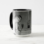 '私がFOOSBALLのヴィンテージの写真を遊んでいる私に迷惑を掛けないで下さい マグカップ (正面左)