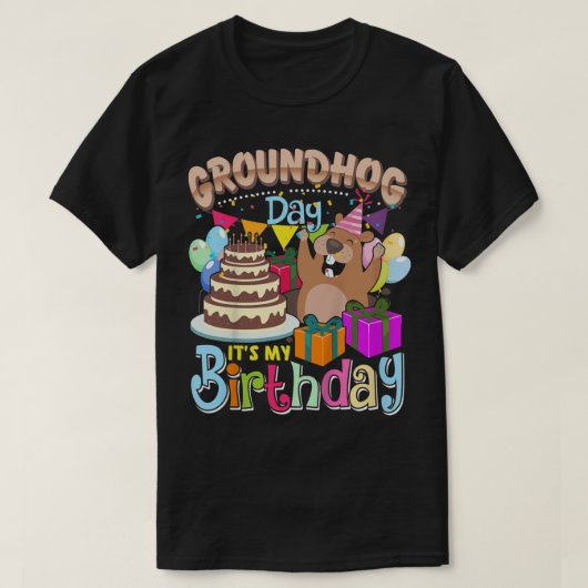 私がGroundhogの日生まれに行った子供 – Groundhog誕生 Tシャツ (デザイン正面)