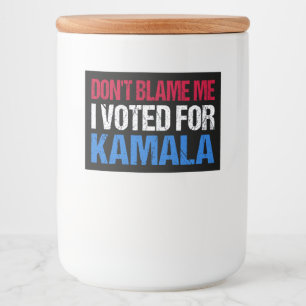 私がKamala Iに投票したことを責めるな フードラベル