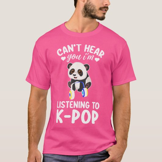私がKpop Merch K-Mに聞行く音が聞こえポップ・アートのない Tシャツ (正面)