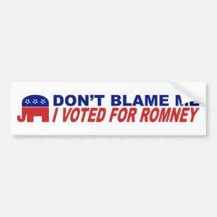 私がRomneyのために投票した私の責任にしないで下さい バンパーステッカー