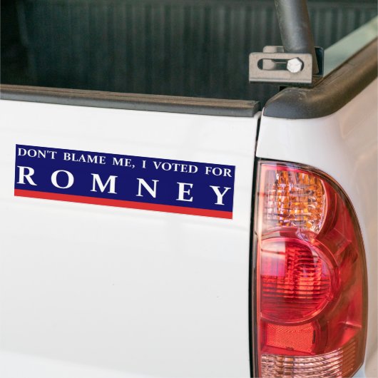 私がROMNEYのために投票した私の責任にしないで下さい バンパーステッカー (トラック上)