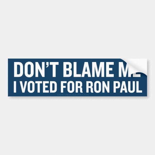 私がRon PaulBumperのステッカーを投票した私の責任にしないで下さい バンパーステッカー (正面)