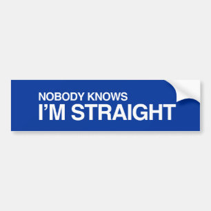 私がSTRAIGHT.pngであることをだれも知りません バンパーステッカー