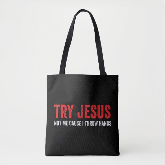 私がTシャツを手渡すので、イエスを試してみて。 トートバッグ (正面)