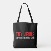私がTシャツを手渡すので、イエスを試してみて。 トートバッグ (裏面)