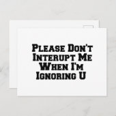 私がuを無視する時に私をインターアップさせないでくれ ポストカード (正面/裏面)