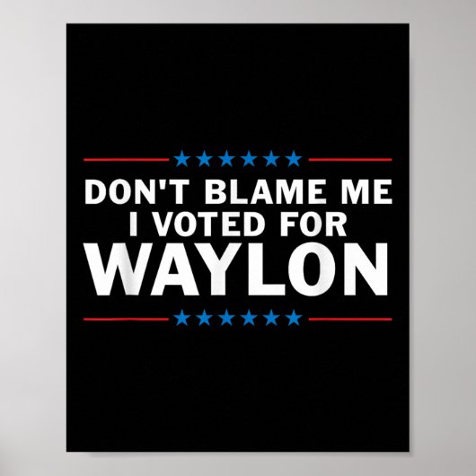 私がWaylonに投票したことを非難しない ポスター (正面)