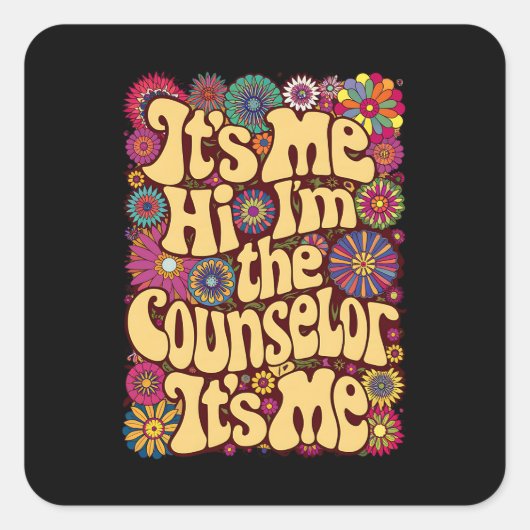 私こんにちはカウンセラー学校の新学期 スクエアシール (正面)