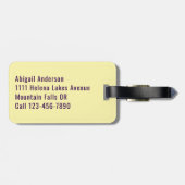 私こんにちは私はあなたのバッグパープルタイポグラフィ ラゲッジタグ (裏面横)