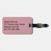 私こんにちは私はあなたのバッグピンクタイポグラフィ ラゲッジタグ (裏面横)