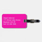 私こんにちは私はあなたのバッグブラックピンクタイポグラフィ ラゲッジタグ (裏面横)