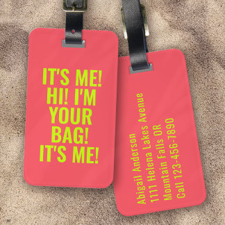 私こんにちは私はあなたのバッグ熱いサンゴライム ラゲッジタグ