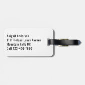 私こんにちは私はあなたのバッグ白黒タイポグラフィ ラゲッジタグ (裏面横)