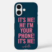 私こんにちは私はあなたの電話ピンクタイポグラフィ おもしろい Case-Mate iPhoneケース (裏面)