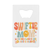 私こんにちは私はクール母である私のレトロGroovy M クレジットカード栓抜き (正面)