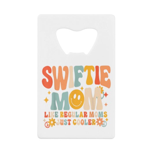 私こんにちは私はクール母である私のレトロGroovy M クレジットカード栓抜き (正面)