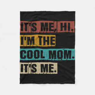 私こんにちは私はクール母は私のおもしろいレトロ母D フリースブランケット