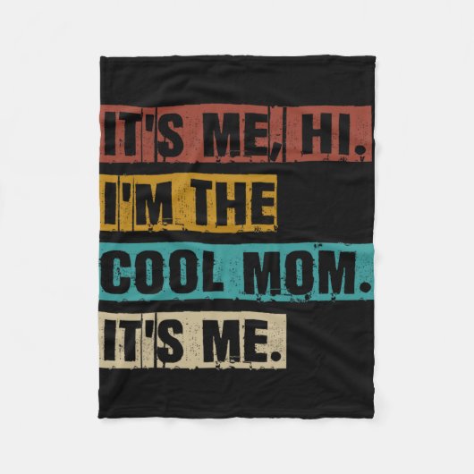 私こんにちは私はクール母は私のおもしろいレトロ母D フリースブランケット (正面)
