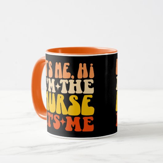 私こんにちは私はナースの私グルービーおもしろいナース マグカップ (正面左)