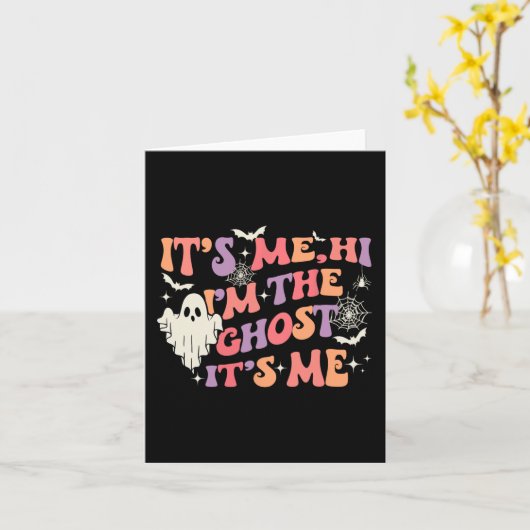 私こんにちは私は幽霊私のハッピーハローウィン カード (黄色い花)