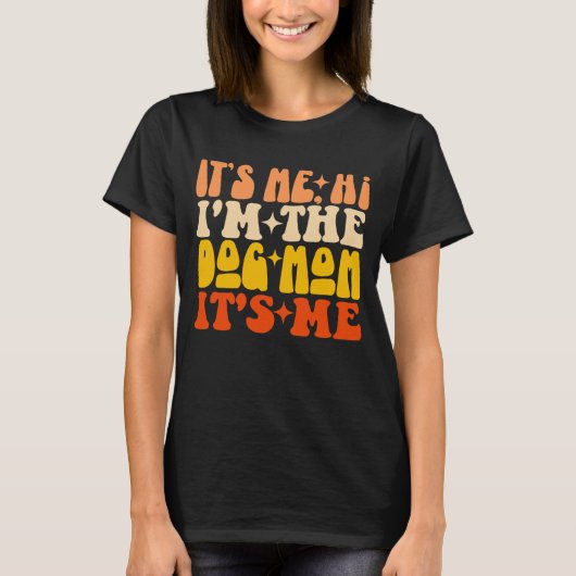 私こんにちは私は犬の母である私はおもしろい犬ママ Tシャツ (正面)