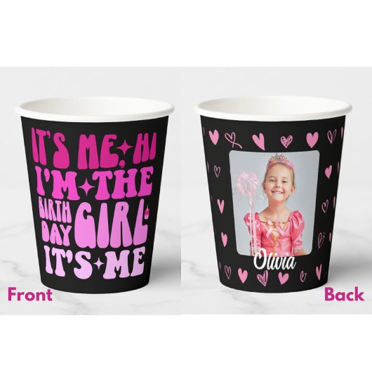 私こんにちは私は誕生日の女の子のギフトパーソナライズされた 紙コップ