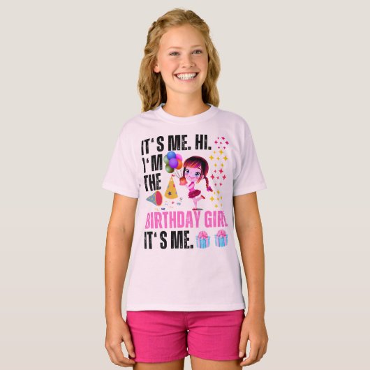 私こんにちは私は誕生日女の子その私の誕生日 Tシャツ (正面フル)