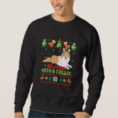 私すてきは私の犬のクリスおもしろいムが大好きなコリーと一緒に スウェットシャツ (正面)