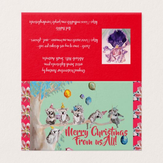 私たちおもしろいのすべてのカードセットからコアラ・メリークリスマス (外部フラット)