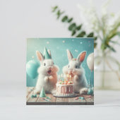 私たちおもしろいのバニー、バニー誕生日の招待 招待状 (スタンド正面)