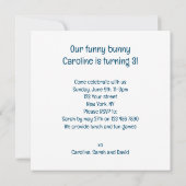 私たちおもしろいのバニー、バニー誕生日の招待 招待状 (裏面)