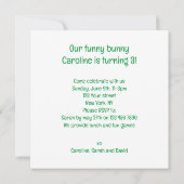 私たちおもしろいのバニー、バニー誕生日の招待 招待状 (裏面)