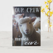 私たちおもしろいは恋しく思、羊の家畜の写真をカード カード (黄色い花)