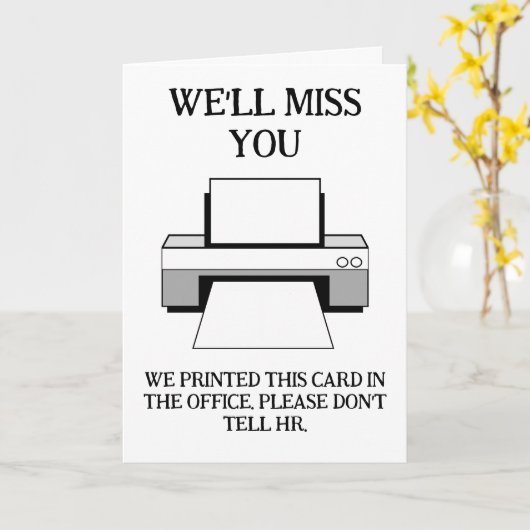 私たちおもしろいは恋しく思Office Retirementの新しい仕事 カード (黄色い花)