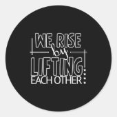 私たちおもしろいは、お互いのモチベーションを上げて立ち上がる ラウンドシール (正面)