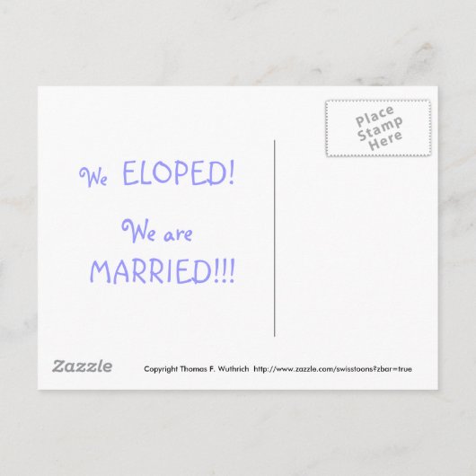 私たちおもしろいはItの駆け落ち発表をした 案内ポストカード (裏面)