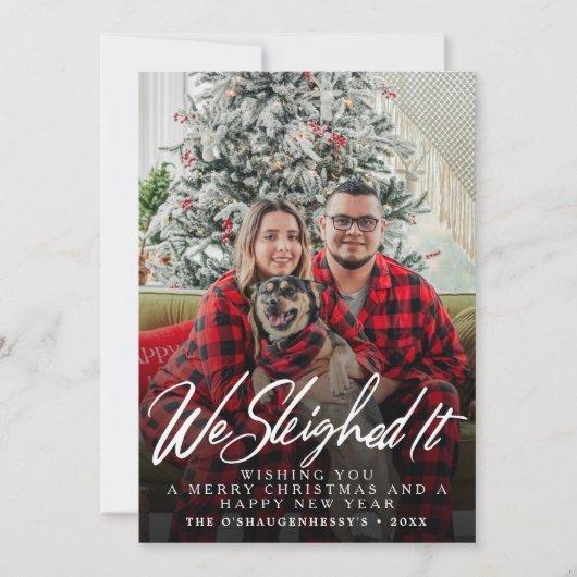 私たちおもしろいはItスクリプト写真クリスマスを降りた シーズンカード (正面)