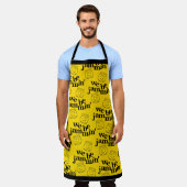 私たちおもしろいはJammin'笑顔の踊り缶詰ジャース エプロン (着用した状態)