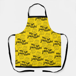 私たちおもしろいはJammin'笑顔の踊り缶詰ジャース エプロン